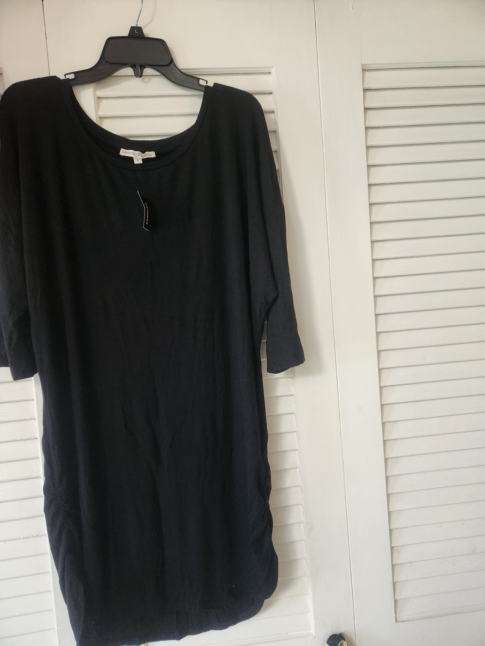 Express Black Knee-Length T-Shirt Dress